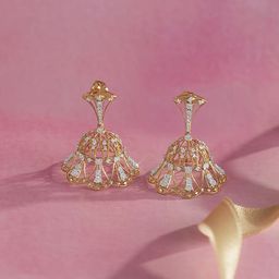 Mia by Tanishq 14K Gilded Lippan Gold & Diamond Jumka-8.52 gm-image-54
