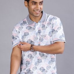 V-Mart Men Floral Printed Polo Collar T-shirt-picture-15