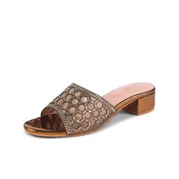Anouk Women Embellished Block Heel Sandals with Ethnic - Embellished image 2