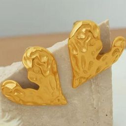 Estailo fashion Gold-Plated Heart Shaped Studs-image-51