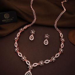 Anouk Rose Gold-Plated Stone-Studded Jewellery Set-33