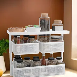 RUBOXA White 3 Tier Kitchen Organiser-45