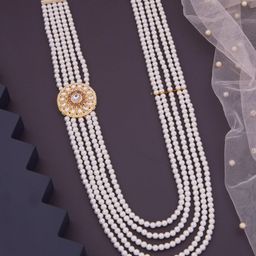 GC PREMIUM JEWELLERY Men Gold-Plated Artificial Pearls Beaded Layered Necklace-image-18