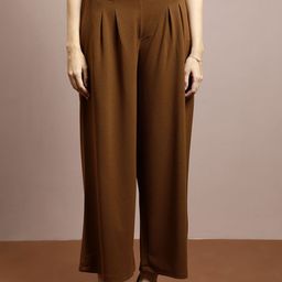 Athena Women Relaxed Straight Leg Loose Fit Easy Wash Trousers-picture-5
