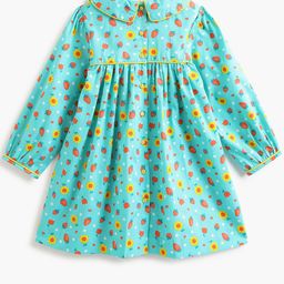 Campana Girls Floral Printed Peter Pan Collar Puff Sleeve Fit and Flare Dress-image-88