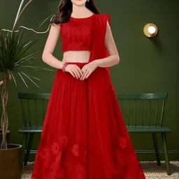 F Plus Fashion Pink Net Lehenga Choli-picture-26
