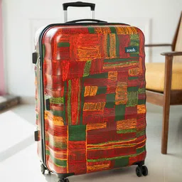 ZOUK Indus Lattice Red Amorah Trolley Bag-13