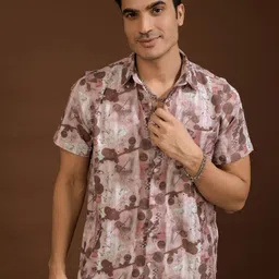 BAESD Men Standard Spread Collar Abstract Printed Polycotton Casual Shirt-image-48