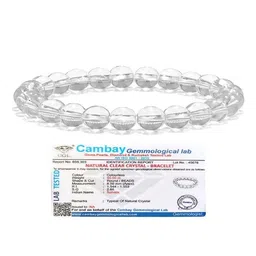 SINDURRI CREATIONS Unisex White Quartz Beaded Metal Elasticated Slip On Bracelet-picture-43