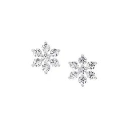 Sparkles 0.62 Ct 14K White Gold Floral Lab Grown Diamonds Earring-image-83