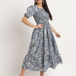 Krunal Raiyani Women Floral Printed Fit & Flare Midi Dress-picture-45
