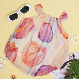 Creative Kids Infant Girls Pack Of 2 Printed Cotton Bodysuits-image-86