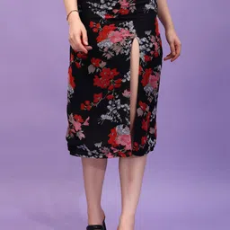 MINOS Printed Flared Midi Skirt-image-96