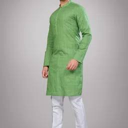 jugg jugg jeeyo Men Self Design Cotton Blend Straight Kurta-picture-34