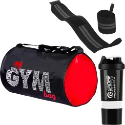 Workout Power Combo Gym Shaker Bottle With Gym Bag & Wristband Set Fitness Accessory Kit Kit-image-12