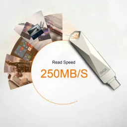 EMGA Delivering Innovation EMGA OTG 64G-UC 64 GB OTG Drive Compatible with Audio Player, Desktop Computer, Gaming Console, Laptop, Mobile, Netbook, Tablet, Television USB 3.2 Metal Case image 3