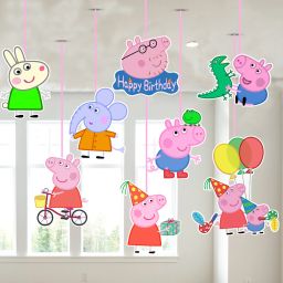 Peppa Pig Theme Birthday Ceiling Hanging Streamers Kids Theme for Decorations-image-101