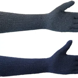 Blacktail Cotton Full Sleeve Knitted Unisex Hand Gloves (2 Pair) PolyesterSafety Gloves-image-38