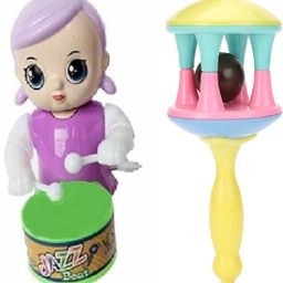 prv toys Cute Drummer Toy for Toddler Kids Birthday Gift Musical Ding Dong Rattle Toy Rattle-picture-26