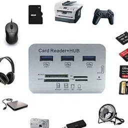 SarvoTeleweb 3 Port USB Hub + All in One Card Reader Card Reader image 5