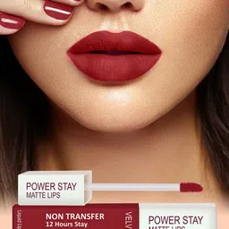 FORFOR Powerstay Set Of 3 Liquid Matte Lipsticks - Cocoa Brown, Mauve Matte, Peppy Red image 4