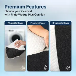 frido Wedge Plus Memory Foam Cushion for Sleeping, Acid Reflux Relief & Leg Elevator Back / Lumbar Support image 5