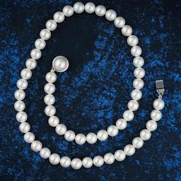 TOTAPARI Silver Plated Pearls Studded Necklace-image-1
