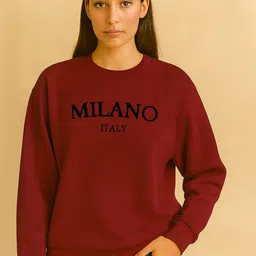 KASHIAN Typography Printed Round Neck Pullover Sweatshirt-picture-16