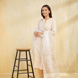 Fabindia Printed Cotton Silk Dupatta-35