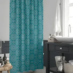 ArtzFolio White & Green Printed Waterproof Shower Curtain-image-94