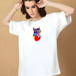 KAIDO Women Printed Drop-Shoulder Sleeves T-shirt-picture-1