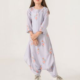 Pasha Girls Slate Grey Dhoti Jumpsuit-21