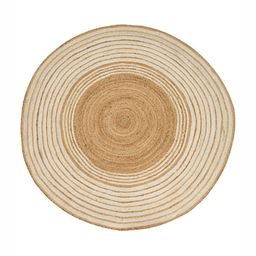Art Avenue Madagascar Beige & White Textured Round Floor Jute Carpet-11