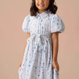 Angel & Rocket Floral Print Flutter Sleeve Dress-image-59