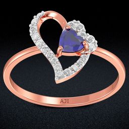 Joyalukkas Radiant Blue Heart Diamond Ring-0.71 gm-image-80