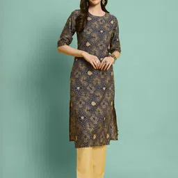 Ethnic basket Women Multicoloured Poly Crepe Kurta Sets-picture-38