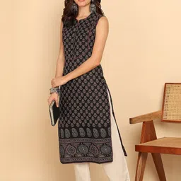 KALINI Women Floral Printed Straight Kurta-15