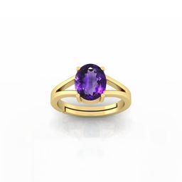 todani jems 6.25 Ratti Amethyst Katela Ring Natural Amethyst Stone Ring Astrological Birthstone Adjustable-picture-49