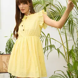 SASSAFRAS Ruffled Fit & Flare Dress-picture-11