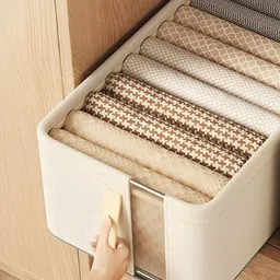 HOUSE OF QUIRK Beige Set of 2 Regular Multi-Utility Organisers image 3