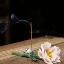 Ekhasa Green & Pink Floral Ceramic Heat Resistant Agarbatti Stand With Ash Catcher-19