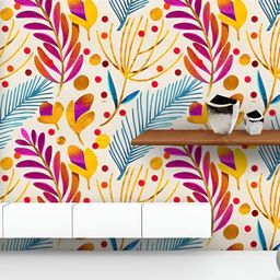 ArtzFolio Printed UV-Resistant Anti-Bacterial Watercolor Floral Art Peel & Stick Wallpaper-image-34