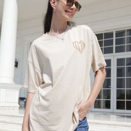 TITTLI Women Typography Printed Drop-Shoulder Sleeves T-shirt-image-84
