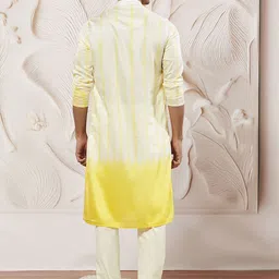 VASTRAMAY Men Ombre Embroidered Regular Mirror Work Kurta with Trousers & With Dupatta image 3