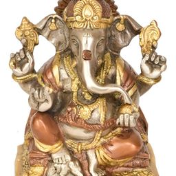 Exotic India Silver-Toned & Gold-Toned Lord Ganesha Religious Idol Showpiece-image-91