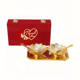 INTERNATIONAL GIFT 5-Pieces Bowl Set With Tray Spoons Velvet Box & Bag With Thank You Tag-image-76