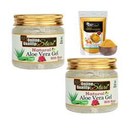 Online Quality Store Set Of 2 Aloevera Gel - 200 g Each & Turmeric Powder - 800 g-45