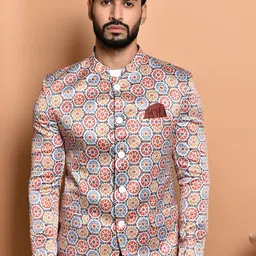 PRINTCULTR Printed Bandhgala Casual Blazer-image-97
