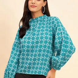 NEESH Floral Print Mandarin Collar Top-image-80