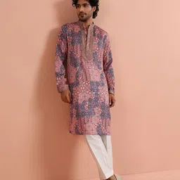 KISAH Men Ethnic Motifs Printed Festive Straight Kurta-picture-9